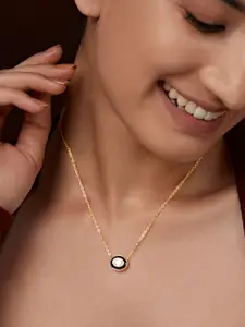 MINUTIAE Brass Gold-Plated Stones Studded Necklace