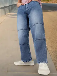 Urbano Fashion Men Loose Baggy Fit Cut and Sew Non-Stretchable Panelled Jeans