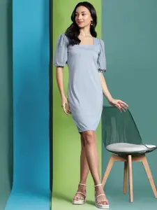 DressBerry Puff Sleeves Sheath Dress