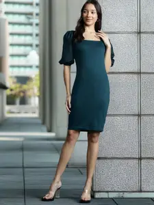 DressBerry Puff Sleeve Sheath Dress