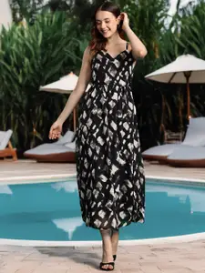 DressBerry Print Fit & Flare Midi Dress