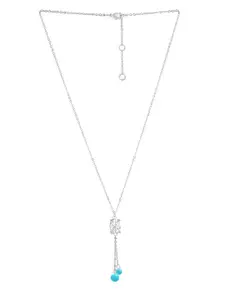 MINUTIAE Brass Silver-Plated Stones Studded Necklace