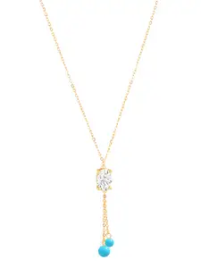 MINUTIAE Brass Gold-Plated Stones Studded Necklace