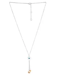 MINUTIAE Silver-Plated Stones-Studded Pendant Necklace With Chain