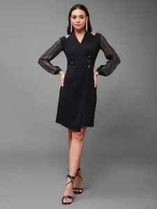 Miss Chase V-Neck  Shoulder Cut Out Blazer Wrap Dress