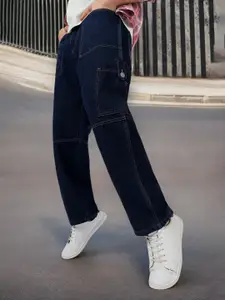 Urbano Fashion Baggy Fit Washed Cargo Jeans