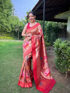 DEVATITHI Woven Design Zari  Paithani Saree