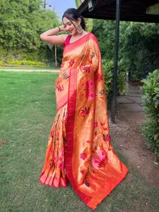 DEVATITHI Woven Design Zari Paithani Saree