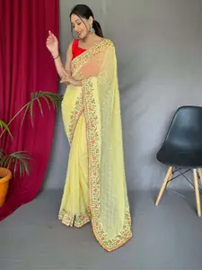 DEVATITHI Embroidered Pure Georgette Saree