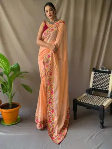 DEVATITHI Embellished Embroidered Pure Georgette Saree