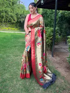 DEVATITHI Woven Design Zari  Paithani Saree