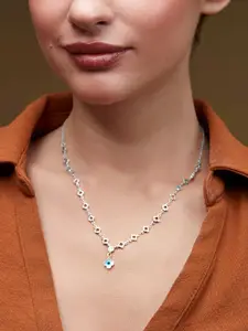 MINUTIAE Brass Silver-Plated Necklace