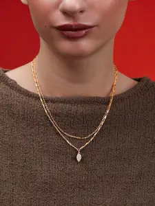 MINUTIAE Brass Gold-Plated Layered Necklace