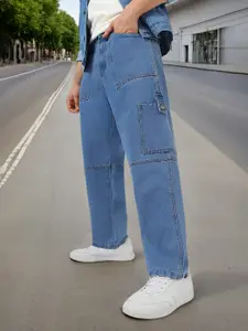 Urbano Fashion Baggy Fit Washed Cargo Jeans