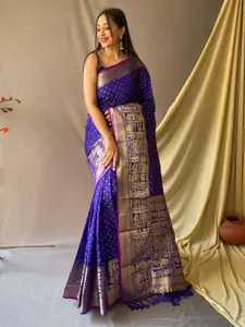 DEVATITHI Ethnic Motifs Woven Design Zari  Banarasi Saree