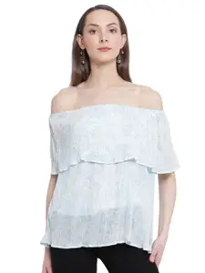 Global Republic Off-Shoulder Cape Sleeve Bardot Top