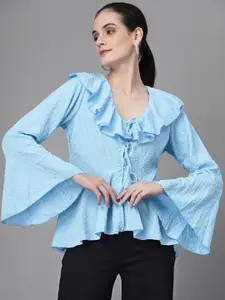 Global Republic V-Neck Bell Sleeves Layered A-Line Top