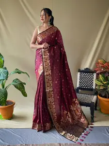 DEVATITHI Floral Woven Design Zari  Banarasi Saree