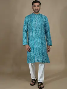 FILORI STUDIO Men Bandhani Print Regular Long Kurta
