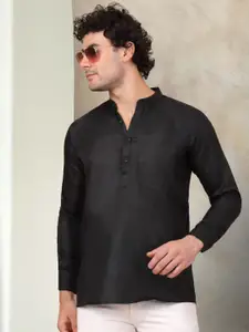 Jompers Mandarin Collar Long Sleeves Cotton Short Kurta