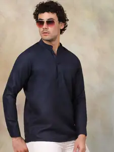 Jompers Mandarin Collar Regular Sleeves Short Kurta