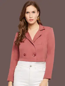 Martini Notched Lapel Double Breasted Crop Blazer