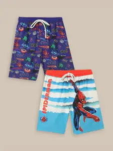 Kids Ville Boys Pack of 2 Avengers Printed Mid-Rise Shorts