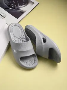 The Roadster Lifestyle Co. Men Grey Textured Sliders