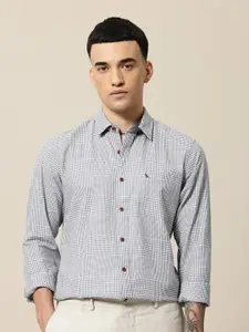 Mr Bowerbird Men Premium Tailored Fit Checked Pure Cotton Casual Shirt