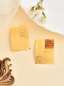 Silvermerc Designs Gold Plated Geometric Studs Earrings