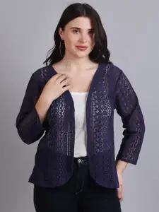 Dressitude Self Design Open Front Cotton Shrug