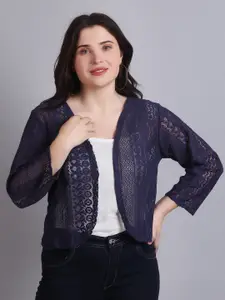 Dressitude Self Design Open Front Cotton Shrug