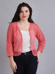 Dressitude Self Design Open Front Cotton Shrug