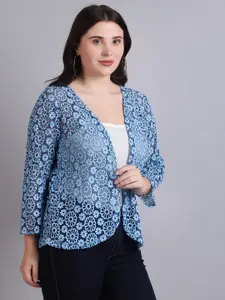 Dressitude Self Design Open Front Cotton Shrug