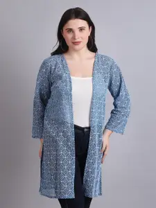 Dressitude Self Design Cotton Longline Shrug