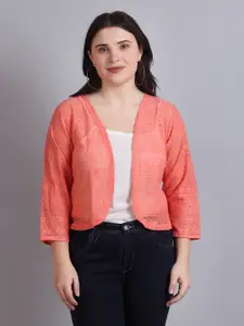 Dressitude Self Design Cotton Lace Shrug