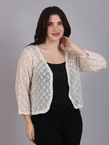 Dressitude Self Design Open Front Cotton Shrug