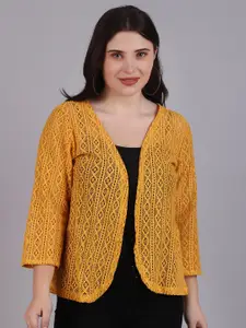 Dressitude Self Designed Cotton Open Front Shrug