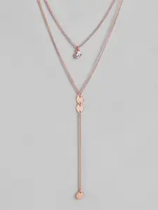 Carlton London Rose Gold-Plated CZ Layered Necklace