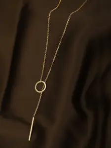 Carlton London 18kt Gold Plated Dangling Bar Lariat Necklace