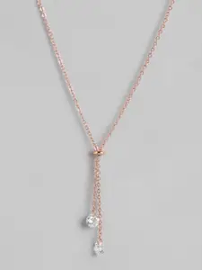 Carlton London Rose Gold-Plated Cubic Zirconia Necklace