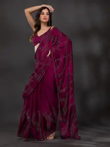 Trendmalls Embellished Beads and Stones Heavy Work Saree