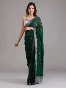 Trendmalls Embroidered Beads and Stones Saree