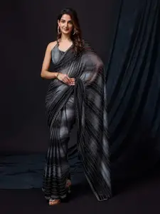 Trendmalls Embellished Beads and Stones Pure Chiffon Heavy Work Saree