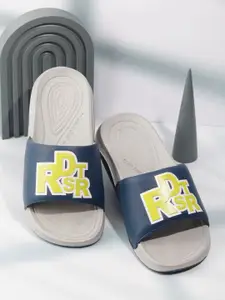 The Roadster Lifestyle Co. Men Blue Printed Sliders