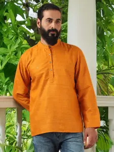 FILORI STUDIO Self Textured Art Silk Festive Short Kurta