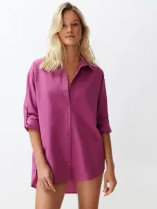 Trendyol Spread Collar Regular Fit Cotton Casual Shirt