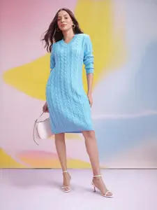 DressBerry Cable-Knit Jumper Midi Dress