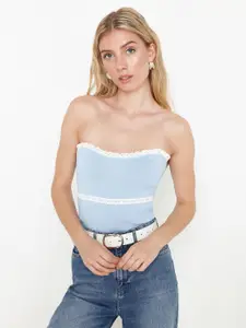 Trendyol Self Design Lace-Up Strapless Tube Top