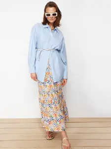 Trendyol Floral Printed Flared Tiered Maxi Skirts